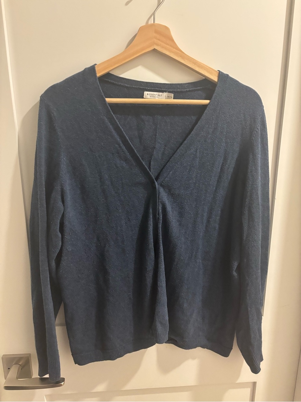 Reitmans Navy Blue V-Neck Long Sleeve Knit Top